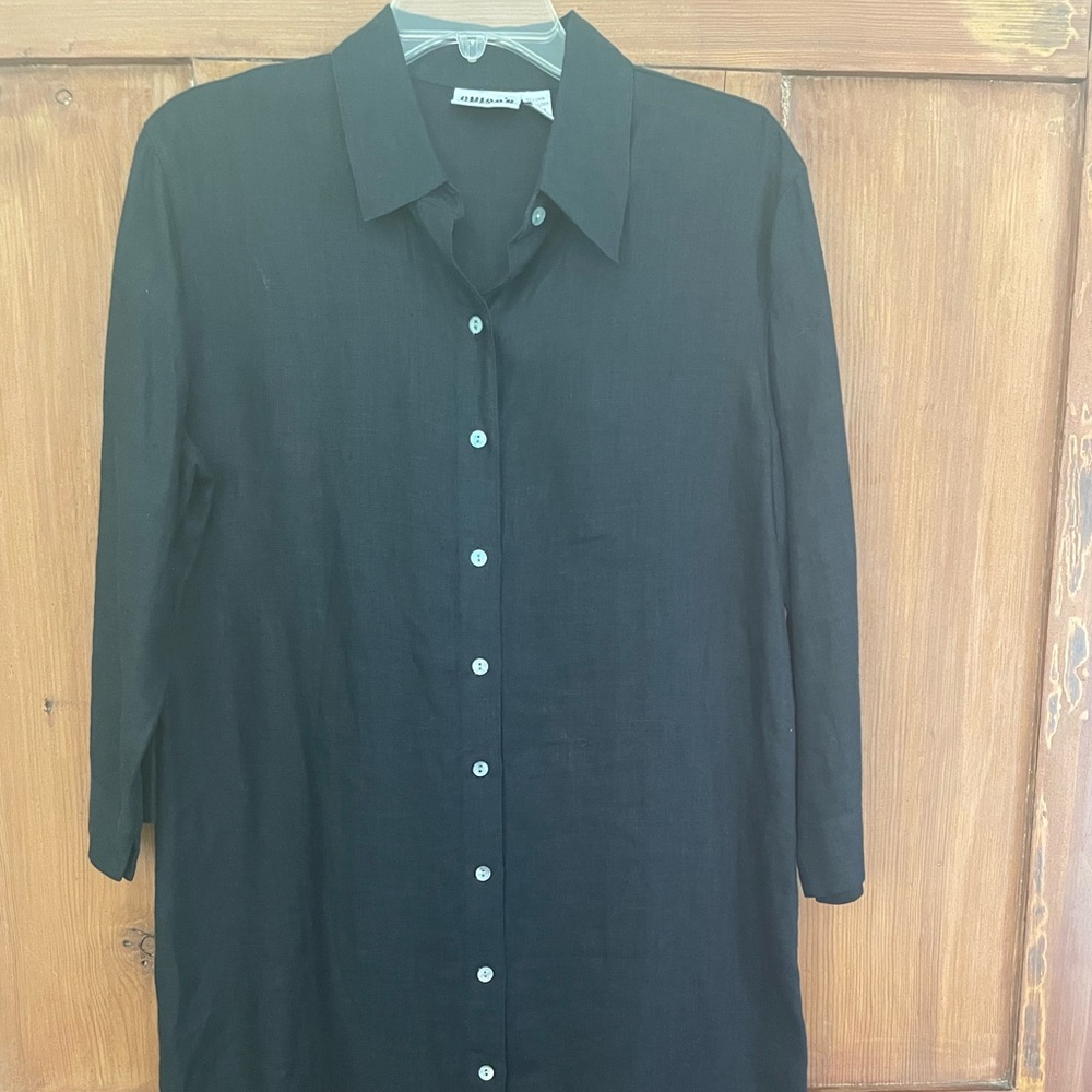 Chicos Design Black Linen Duster Size Small/Medium